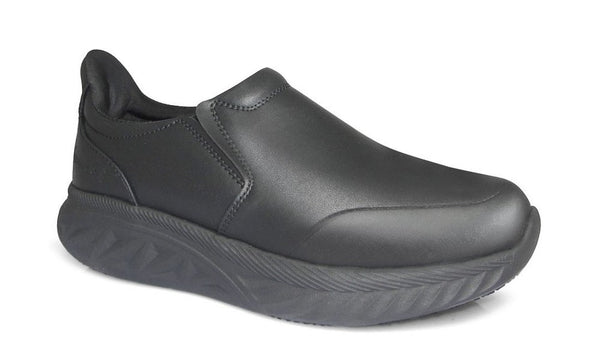BLACK EASY ON COMP TOE SLIP-ON