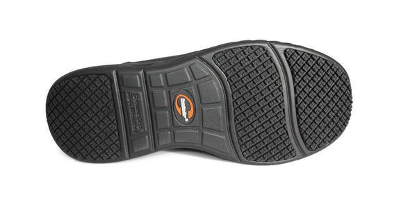 BLACK EASY ON COMP TOE SLIP-ON