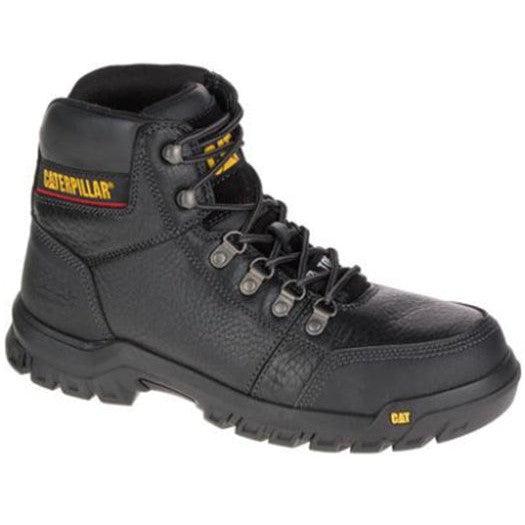 Buy Online Premium Quality MEN'S CAT OUTLINE BLACK WORK BOOT P90800 | Best Safety Shoes and Boots - Shoeworks