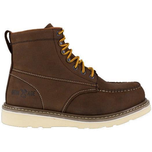 Buy Online Premium Quality MEN'S IRON AGE 6 INCH BROWN WEDGE WORK BOOT IA5061 | Best Safety Shoes and Boots - Shoeworks